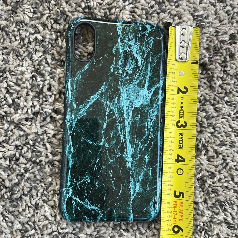 NEW iPhone X cell phone case glossy green marble